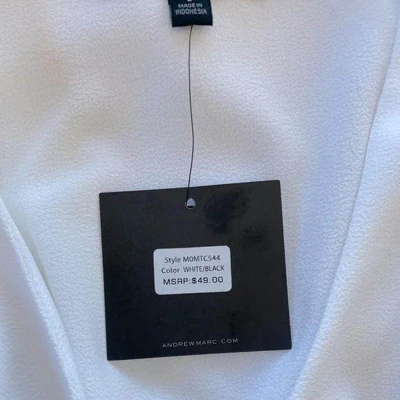 Marc New York White/Black Long Sleeve Women’s Blouse Size Large - Picture 8 of 8